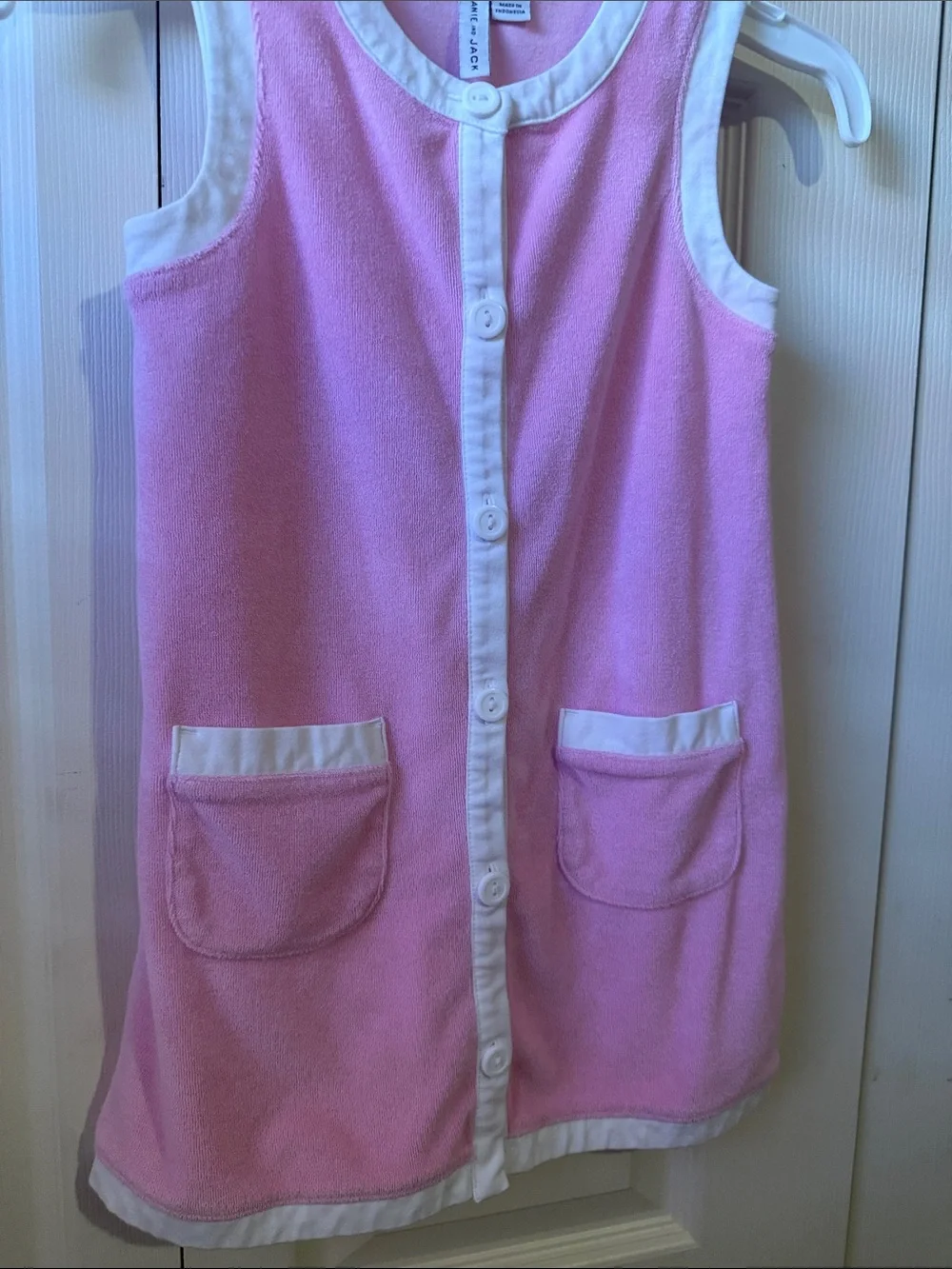 Janie and Jack Pink Sleeveless Terry Dress Swim Cover up. Size 5